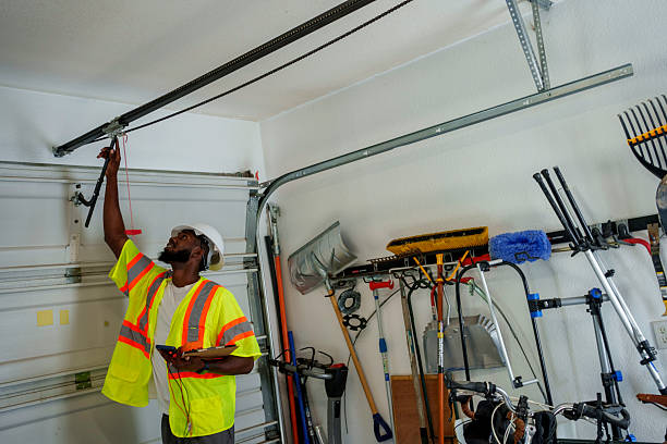 Professional Garage Door Installation technician working in Emerald Lake Hills, CA
